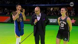 Sabrina Ionescu dan Stephen Curry bereaksi terhadap Kontes 3 Poin mereka | NBA di ESPN screenshot 4