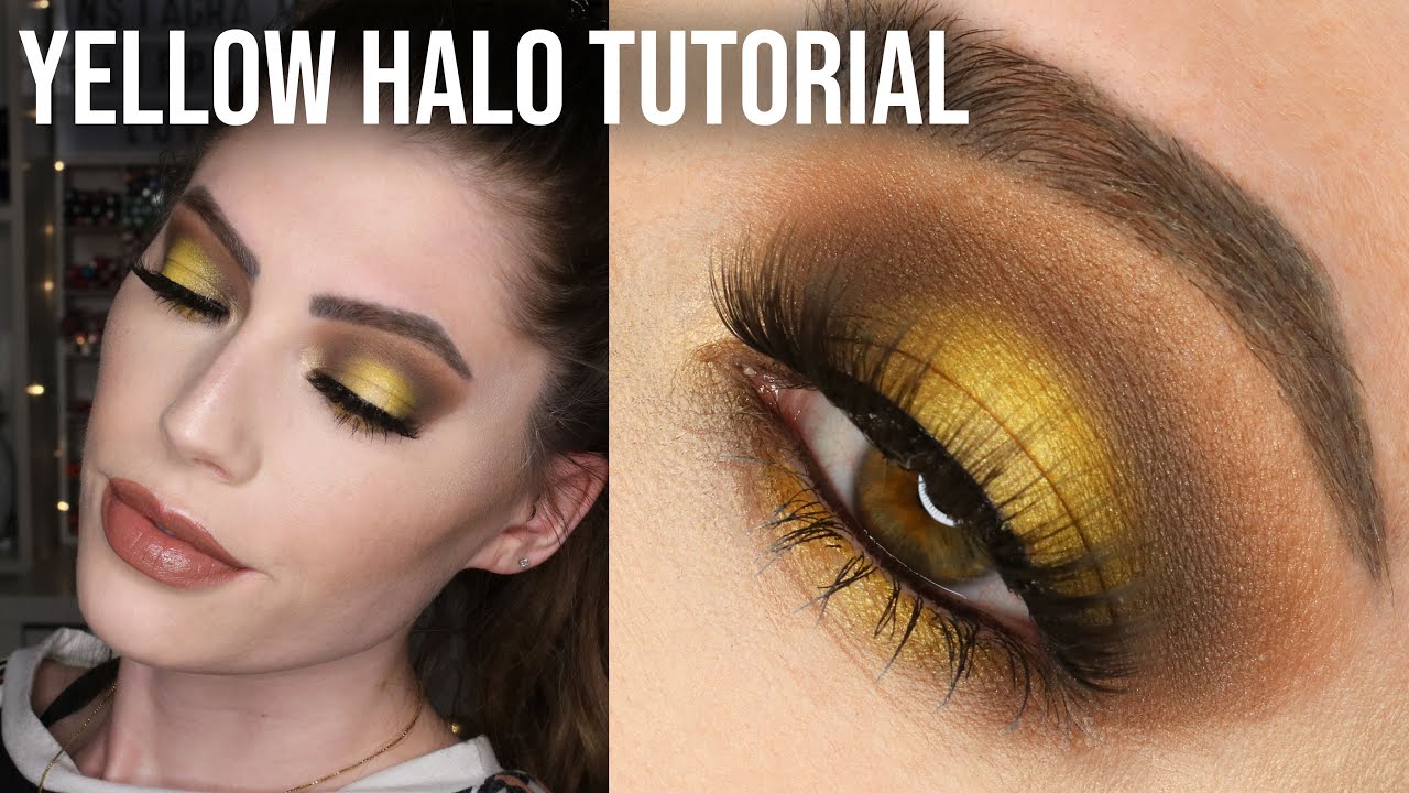 YELLOW CUT CREASE HALO EYESHADOW TUTORIAL FOR HOODED EYES Yellow and