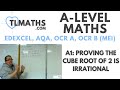 A-Level Maths: A1-14 Proving the Cube Root of 2 is Irrational