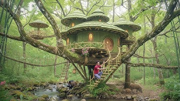 Full Video : 72 Days to Build a Warm and Comfortable Shelter. Bushcraft, Survival, Tree House