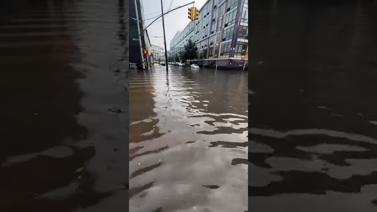 NYC streets flooded after heavy rain