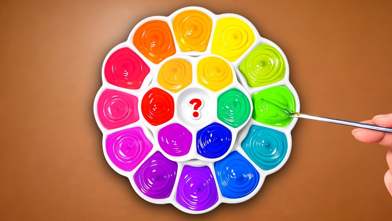 How To 19 Create New Colors Using Rainbow Color Paint - Satisfying ...