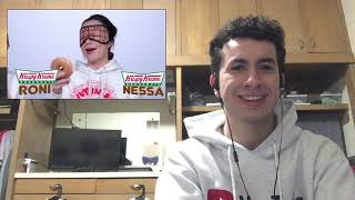 Merrell Twins “Can we find the Krispy Kreme? Donut Taste Test Blindfolded! (Game)” Reaction
