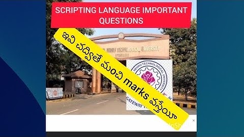 SCRIPTING LANGUAGES IMPORTANT QUESTIONS OF JNTUH#JNTUH#R18