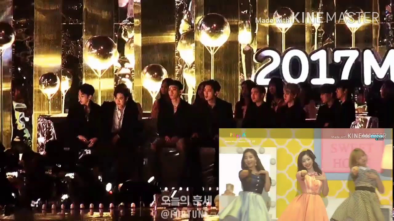 Exo Reaction To Twice Knock Knock At Melon Music Award 17 Youtube