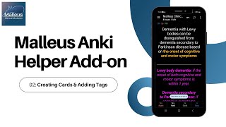 Malleus Anki Helper Add-on Video Series Chapter 2 - Creating Cards & Adding Tags