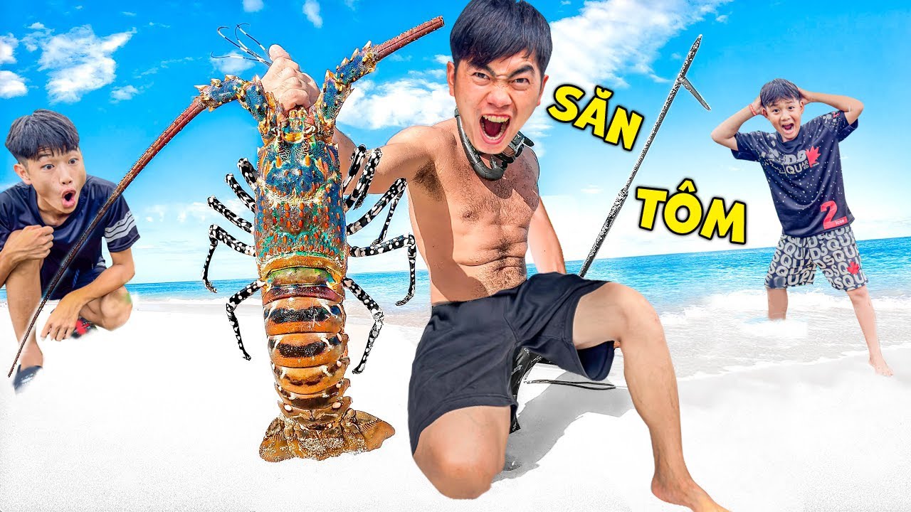 Thái Chuối Thử Thách Truy Tìm Con Tôm Khổng Lồ Ngoài Biển Leo Thác Gặp Nguy Hiểm