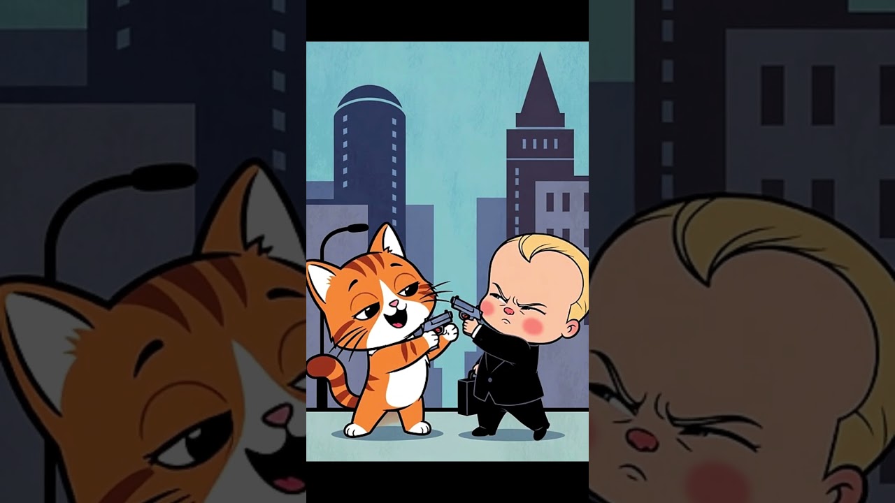 Toy Gun Battle Begins: Boss Baby vs Cat in Maximum Chaos Mode! 🍼🐱💥🔫😂