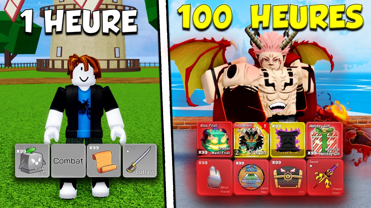 100H pour AMÉLIORÉ le PIRE COMPTE de Blox Fruits ! #2 (j'ai un peu trop abusé)