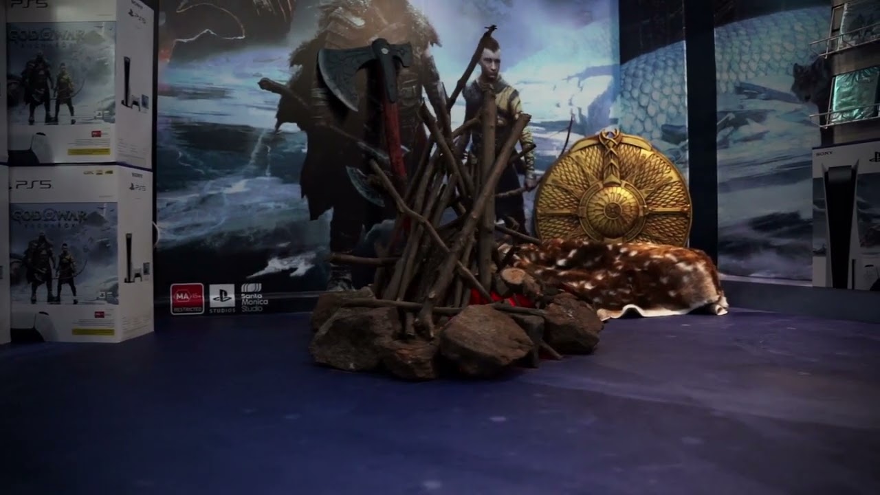 God of War Ragnarök In Store Display At The Gamesmen