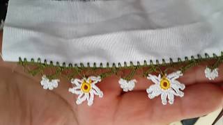 Sıralı Papatya Tığ Oyası Yapılışı