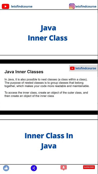 Java Inner Class | Inner Class In Java #java - YouTube