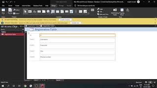 How to create a registration form in MS Access Database