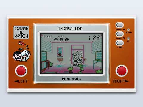 Nintendo Game & Watch - Tropical Fish - Game A - 183 points - YouTube