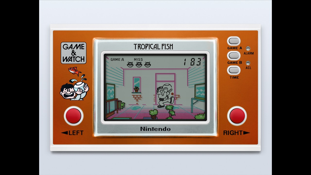 Nintendo game (ゲームワッチ)TROPICAL FISH Nintendo Game & Watch - Tropical Fish - Game A - 183 points - YouTube