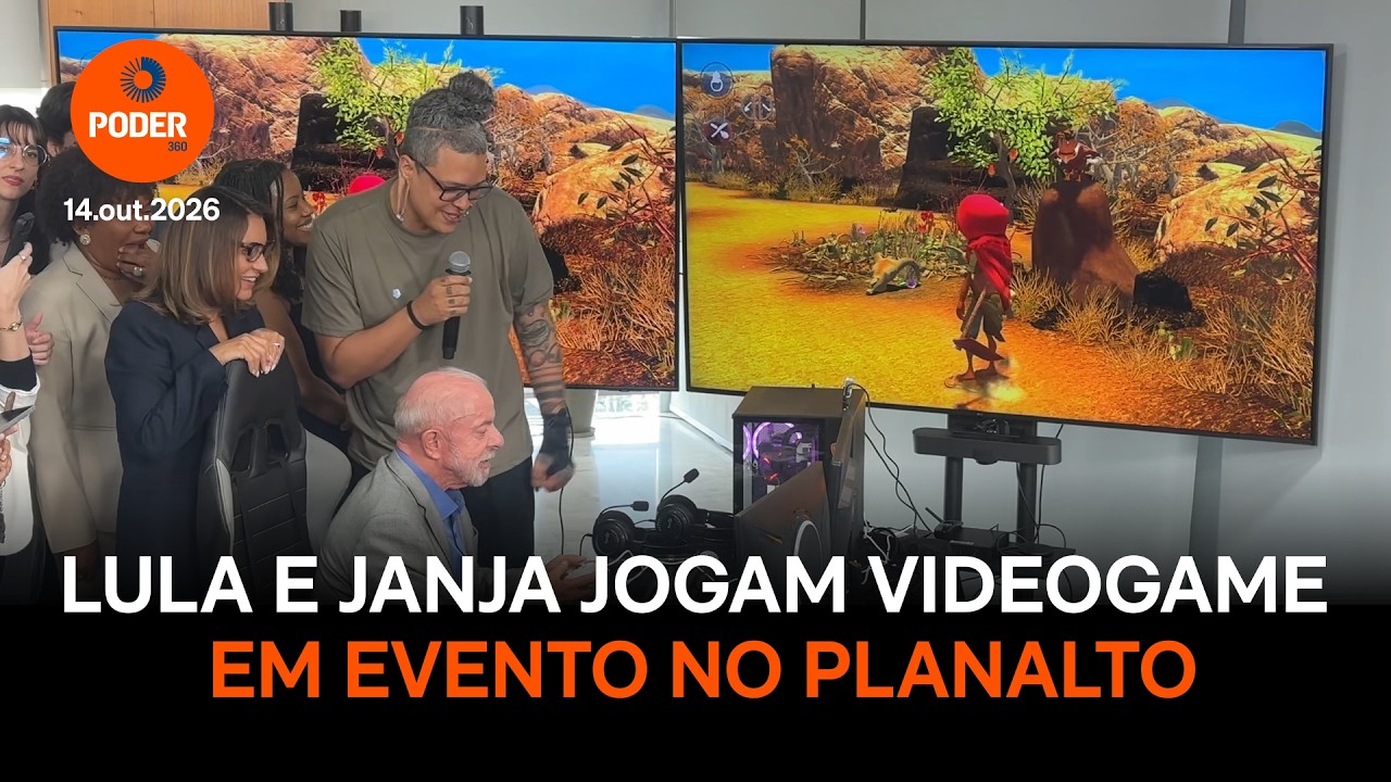 Lula e Janja jogam videogame no Planalto