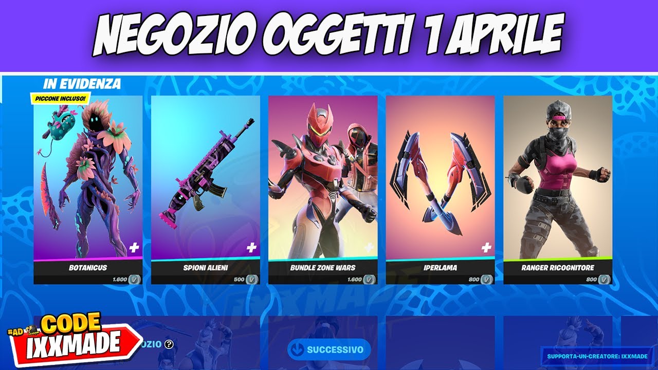 Fortnite Negozio Oggetti Oggi 1 Aprile 2022 | Negozio Oggetti 1.4.22 Hardigatti