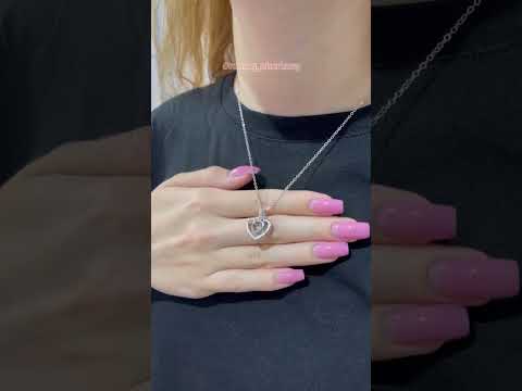 Кулон з освідченням у коханні 100 мовами "Срібне сердечко" на ланцюжку в подарунковій коробочці, видео 2