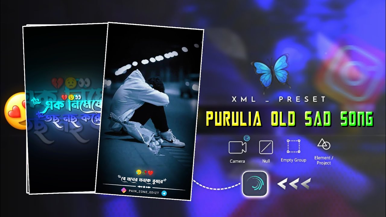 Purulia old sad 💔song alight motion video edting trending xml file alight motion bewafa song purulia