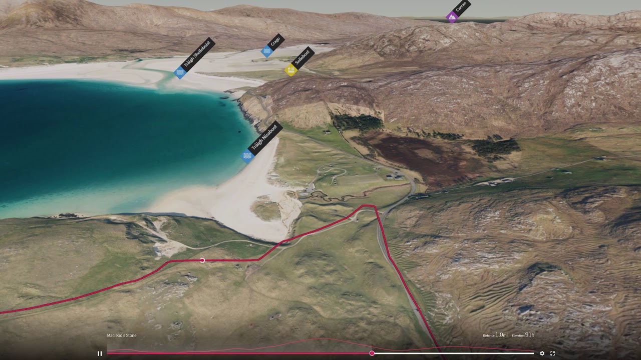 Macleod's Stone (Isle of Harris) - 3D fly-through