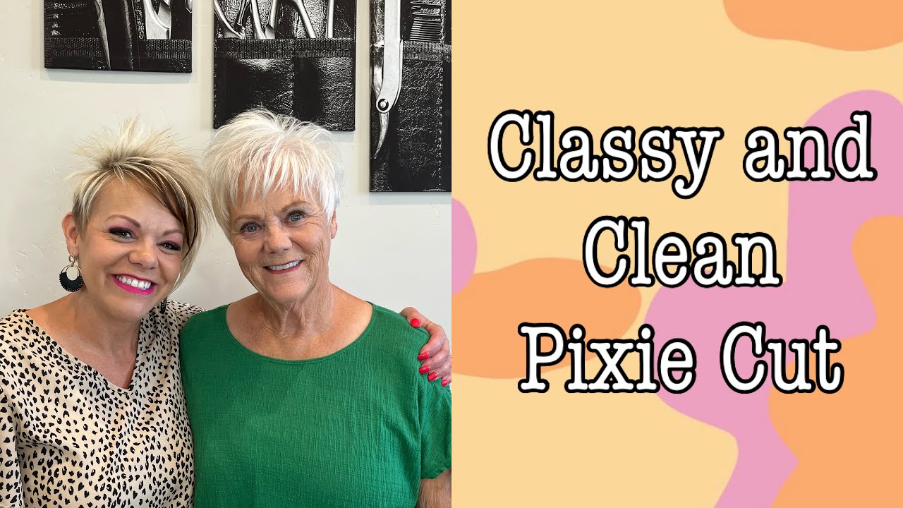 Linda's classy pixie cut for square face shape &mdash; RaDona salon transformation
