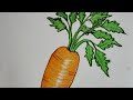 Carrot Drawing and Colouring using Oil pastel