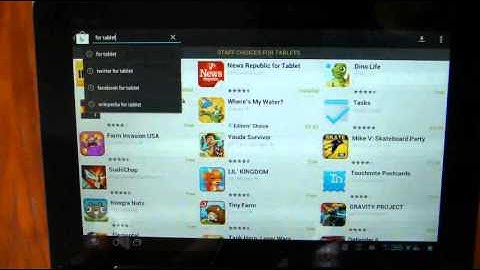 Asus Transformer Prime Video (TF201, TF300, TF700) - Tips and Tutorial #14 Tablet Application Search