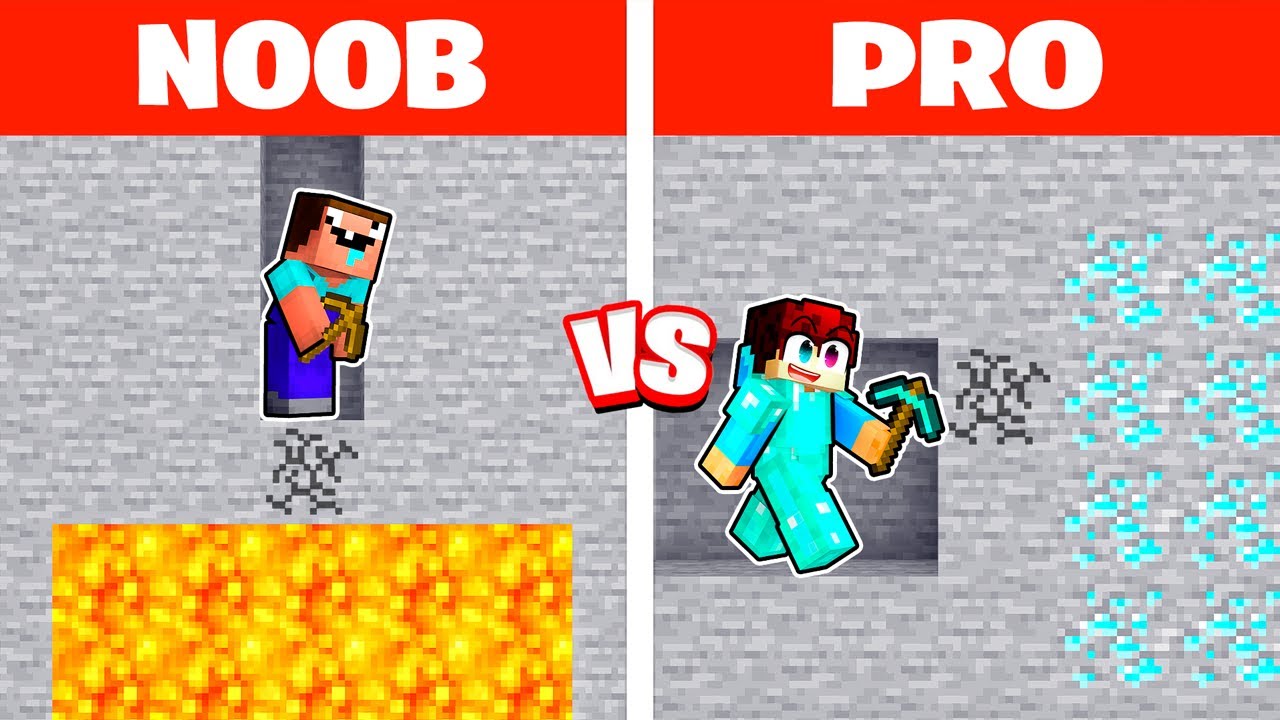 NOOB vs PRO Diamant zoek Wedstrijd! (Minecraft)