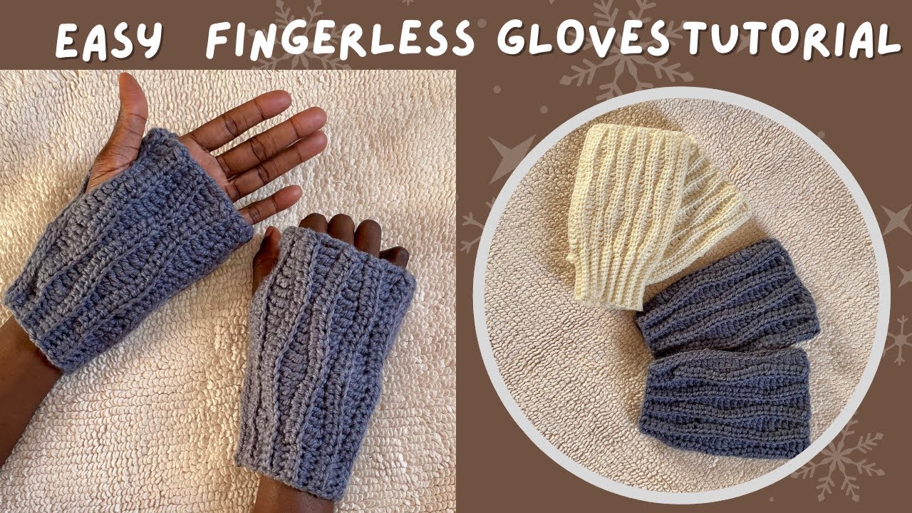 How To Crochet Fingerless Gloves For Beginners - YouTube
