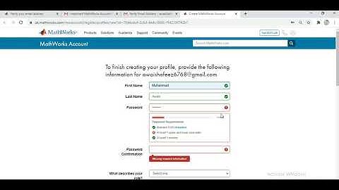 Create Account on MATLAB