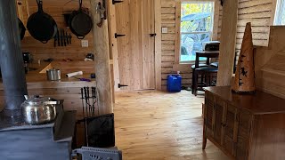 Log cabin built in the North Canadian wilderness, woodland,woodwork.
