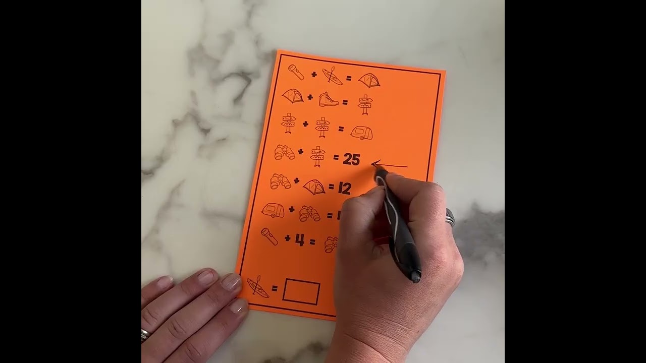 Video Hint: Algebra Equation Puzzle (camping)