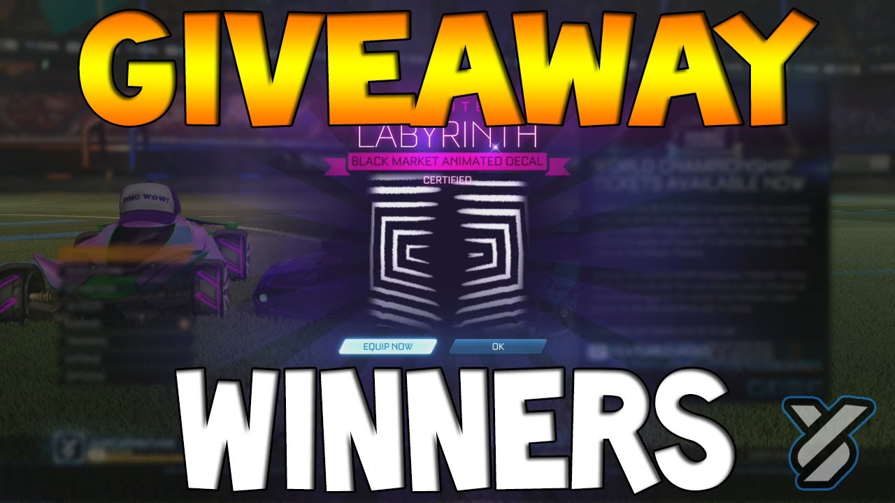 ROCKET LEAGUE: BLACK MARKET DECAL GIVEAWAY WINNER RESULTS XBOX 1