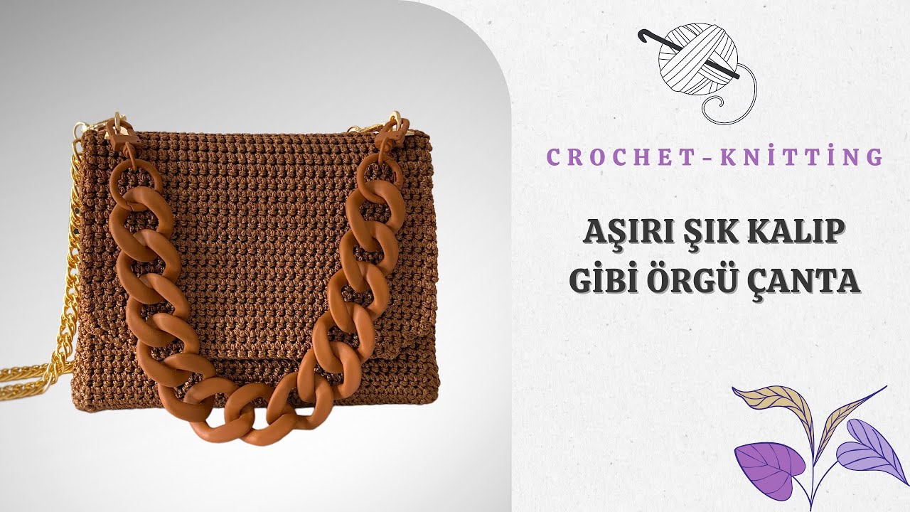 Vitrinlere Yakışır Kalıp Gibi Örgü Çanta Yaptım😍Sık İğne Tekniği