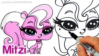 How to Draw LPS Mitzi step by step Easy - Littlest Pet Shop Skunk(Follow along to learn how to draw this pretty pink skunk from Littlest Pet Shop. Her name is Mitzi and she's really friendly and gives off beautiful scents. This is a ..., 2016-11-10T18:56:31.000Z)