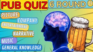 Virtual Pub Quiz Showdown: Test Your Knowledge! Pub Quiz 6 Rounds. No 25