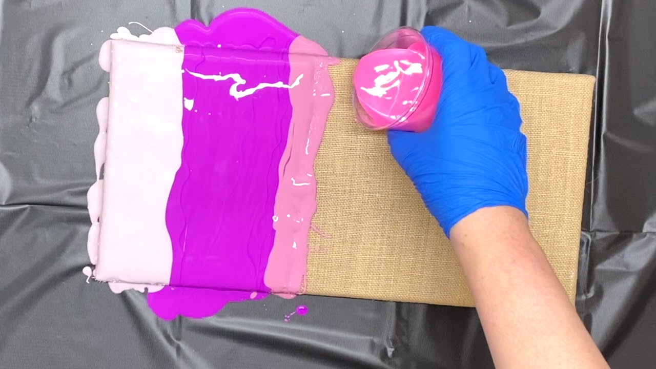 Acrylic Pouring Pink Step By Step Fluid Painting Flip Cup Amazing Pour Painting Pink Burlap Painting