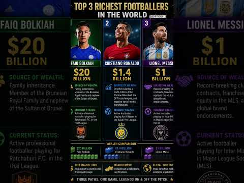 💰 Top 3 Richest Footballers in the World ⚽💸 | Ronaldo vs Messi vs Faiq Bolkiah