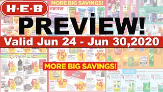 HEB Preview Ad Jun 24,2020 | HEB Weekly Ad More Big Savings | HEB Ad Star Spangled Savings