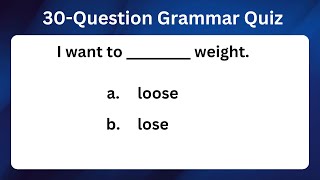English Grammar Quiz । 30 English Grammar Questions । Grammar Test by Quiz Play Love 280 views 2 weeks ago 5 minutes, 47 seconds