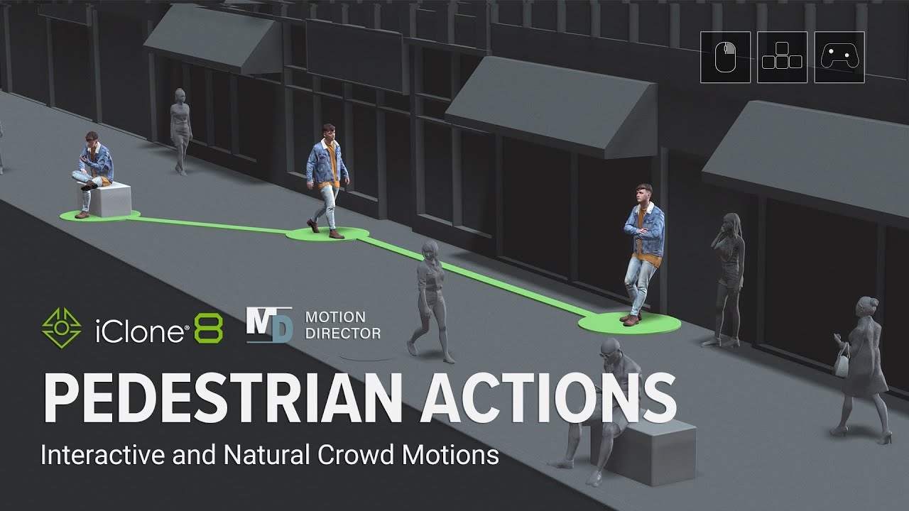 ⁣Pedestrian Actions for Motion Director | Direct Movements and Create Custom Animations | iClone 8