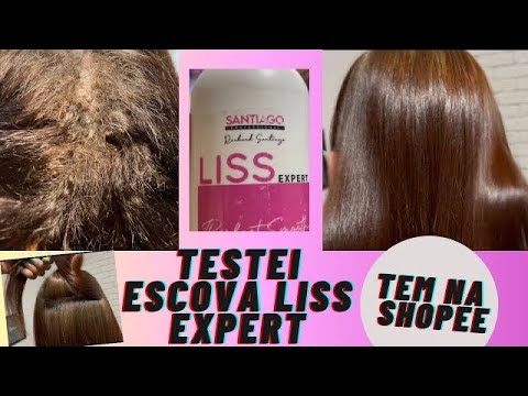 TESTEI ESCOVA DA SHOPEE/LISS EXPERT/LEINHA SANTOS #semformol #progressiva #hairstyle #hairstyle