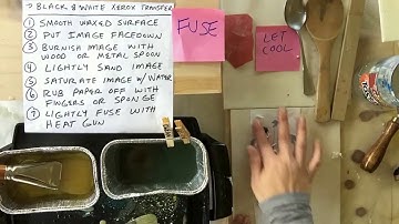 Simple Encaustic: Black and White Xerox Transfers