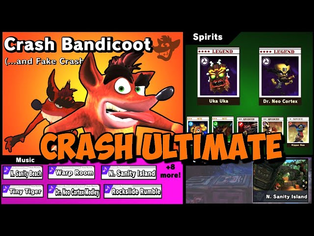 Crash Bandicoot Smash Bros DLC Potential (Moveset,Spirits,Stage