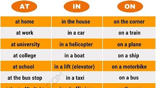 120  Super Useful Prepositional Phrases with AT, IN, ON in English