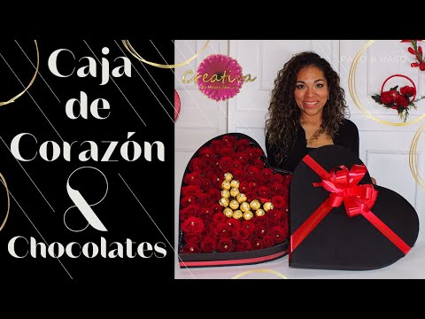 🌹Como HACER Caja de Corazón con rosas y chocolates🌹TUTORIAL-PASO A PASO 