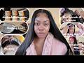 Jet Black Buss Down quick weave Install: Coloring, Bleaching, Plucking, Baby Hairs, straightening!