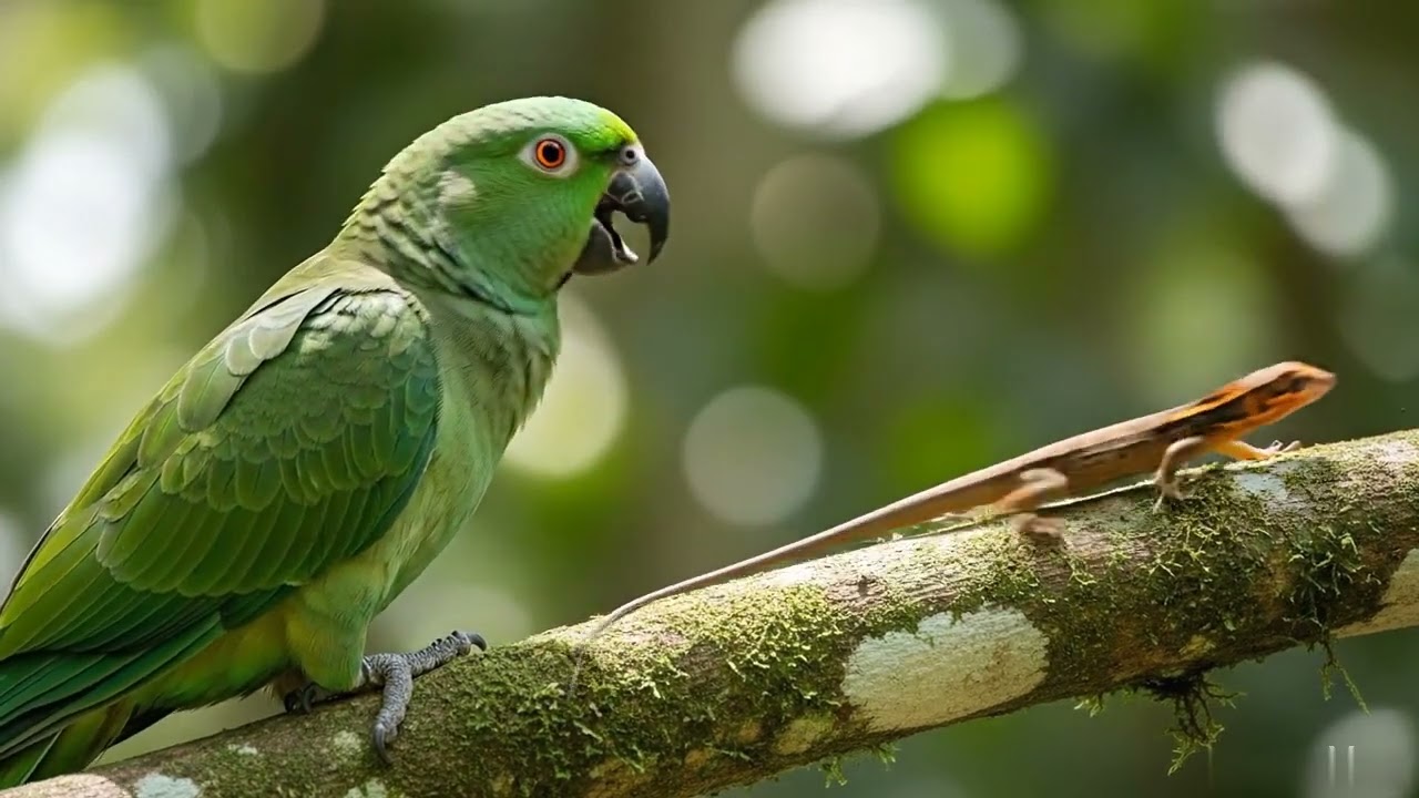 Indian Ringneck Greet African Grey | Talking Parrot Natural Sounds