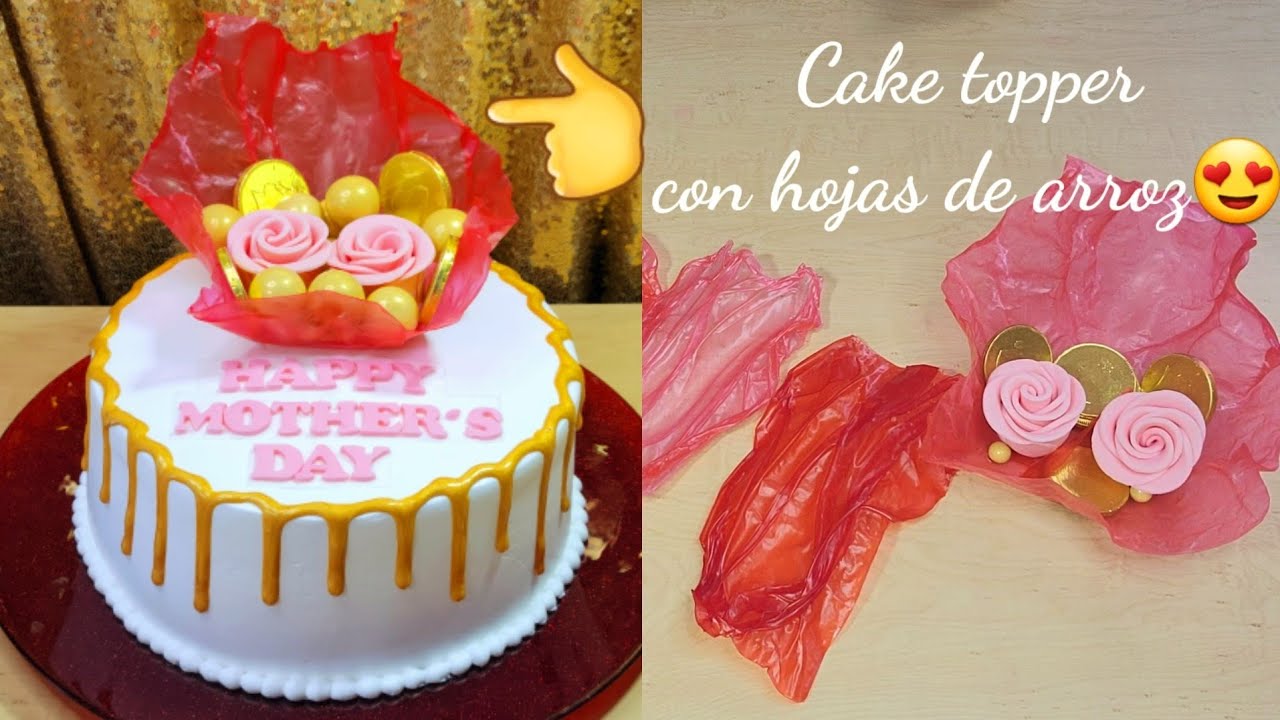 Cake topper con papel de arroz/ muy facil y economico. - YouTube