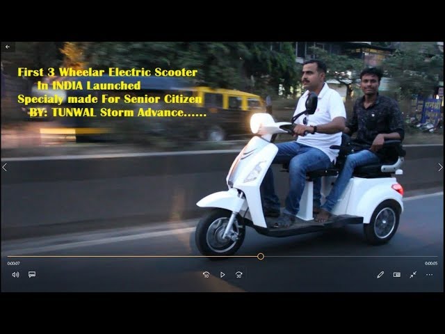 systematisk Uden tvivl Ryg, ryg, ryg del Indias first Three Wheel Electric Scooter by TUNWAL - YouTube